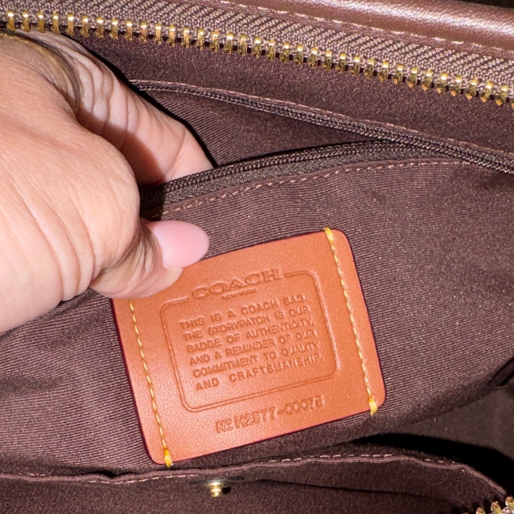 Coach Laurel Rich Brown Suede Shoulder Bag - Picture 3 of 5